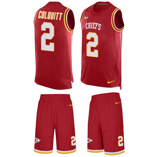 Men's Limited Dustin Colquitt Nike Jersey Red - #2 Tank Top Suit NFL Kansas City Chiefs